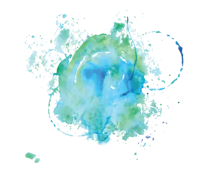 Blue-Green Artistic Watercolor Splash
