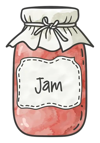 Strawberry Jam Jar with Label