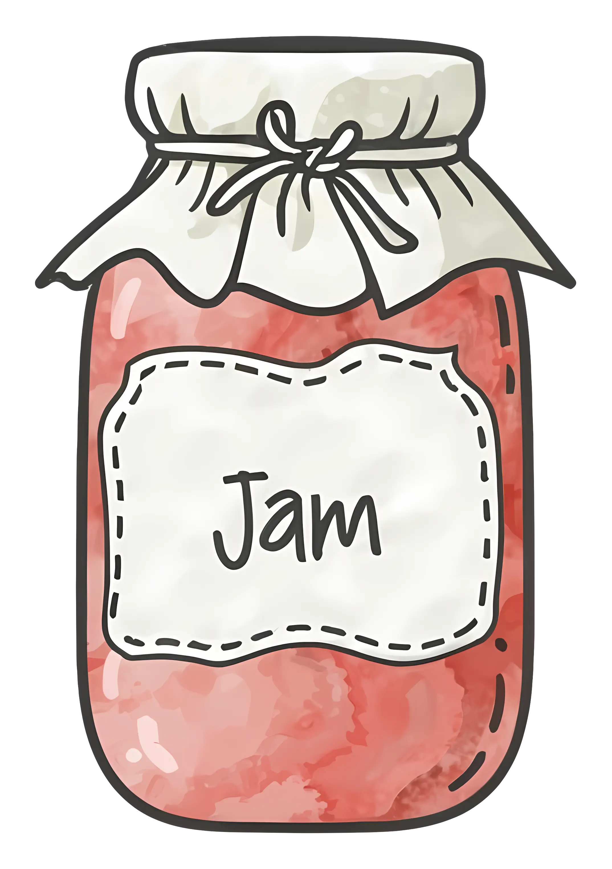 Strawberry Jam Jar with Label