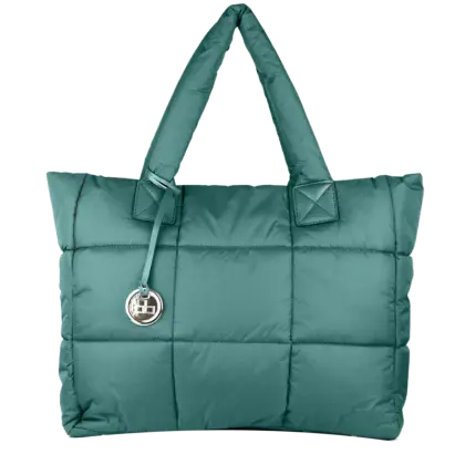 Stylish Green Quilted Tote Bag