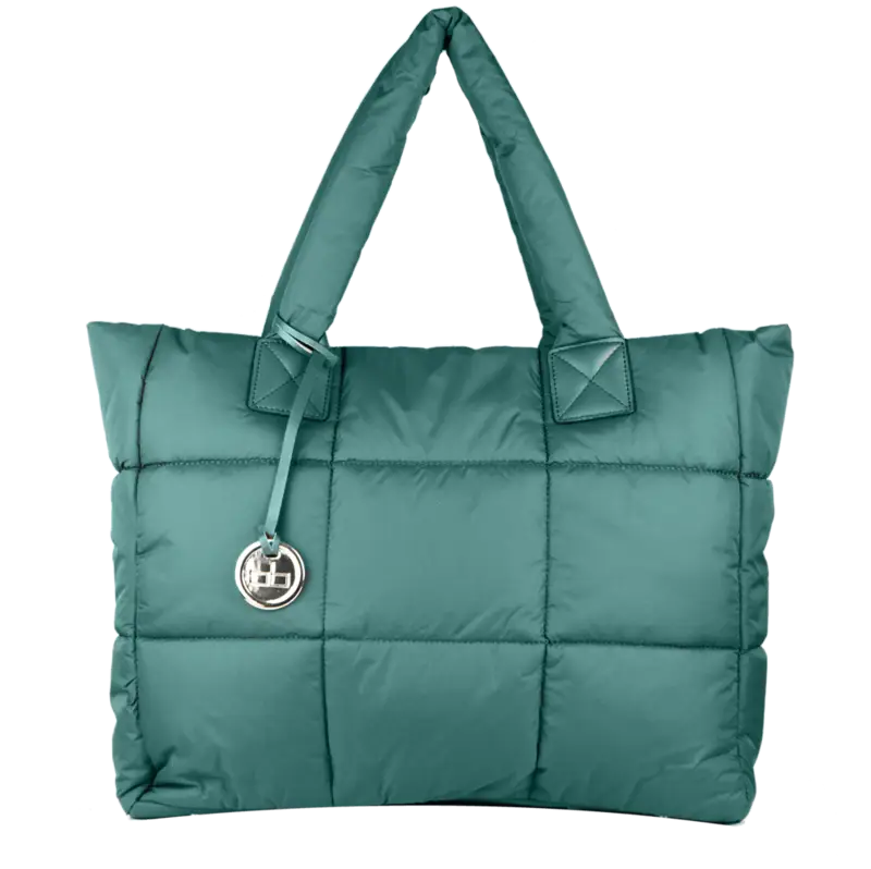 Stylish Green Quilted Tote Bag