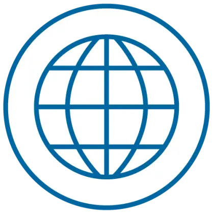 Blue Globe Icon for Global Connectivity