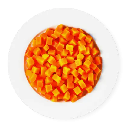 Plate of Diced Carrots