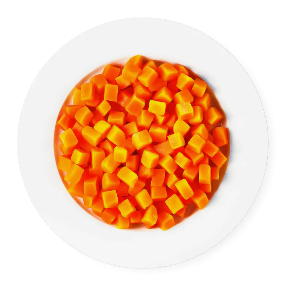 Plate of Diced Carrots