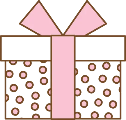 Polka Dot Gift Box with Pink Bow