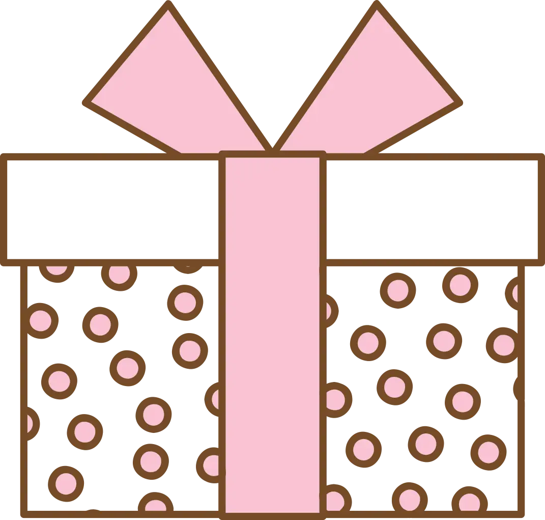 Polka Dot Gift Box with Pink Bow