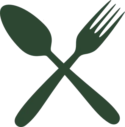 Green Spoon and Fork Icon