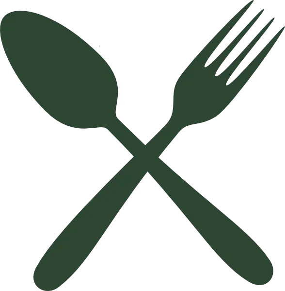 Green Spoon and Fork Icon