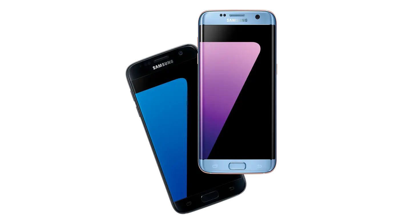 Samsung Smartphones in Black and Blue
