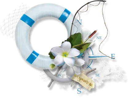 Nautical Decor with Lifebuoy and Flowers