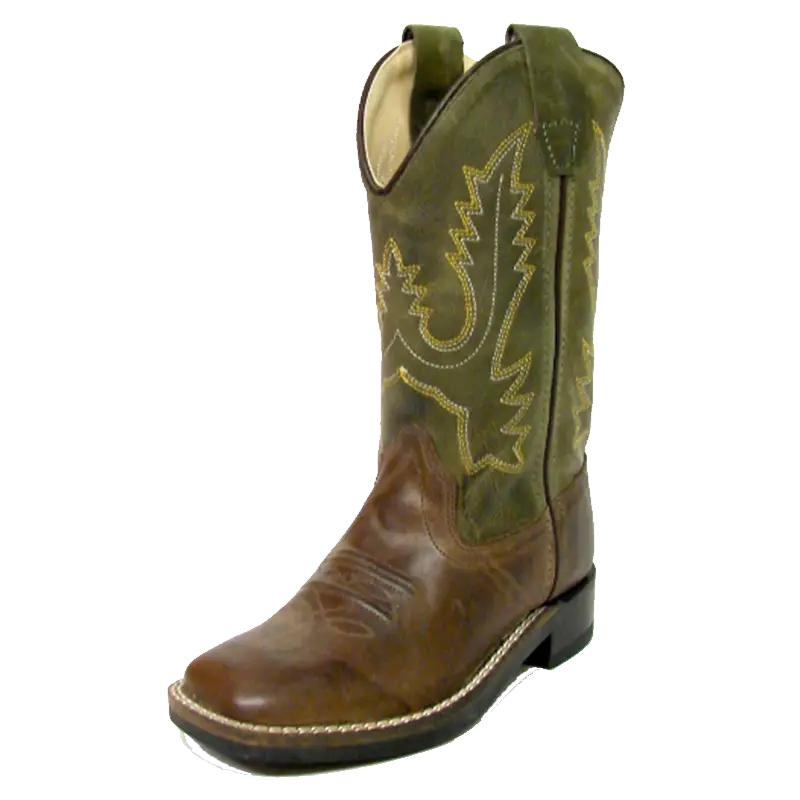 Classic Brown and Green Cowboy Boot