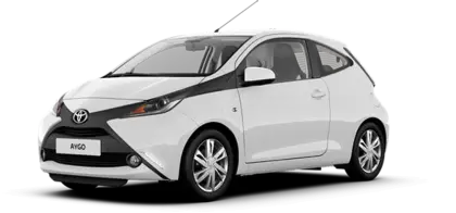 White Toyota Aygo Compact Car