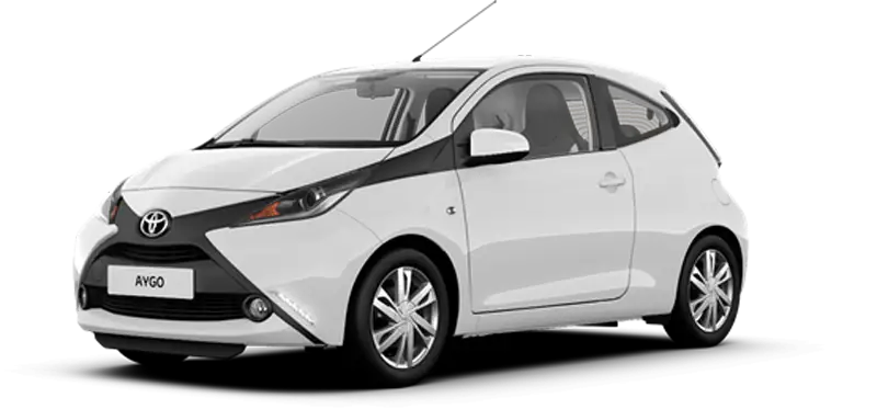 White Toyota Aygo Compact Car