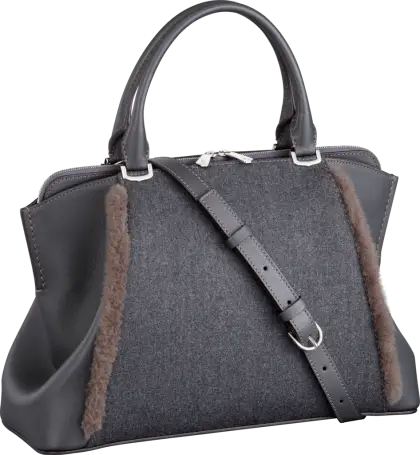 Stylish Gray Handbag with Strap Design
