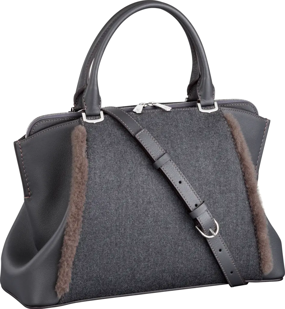 Stylish Gray Handbag with Strap Design