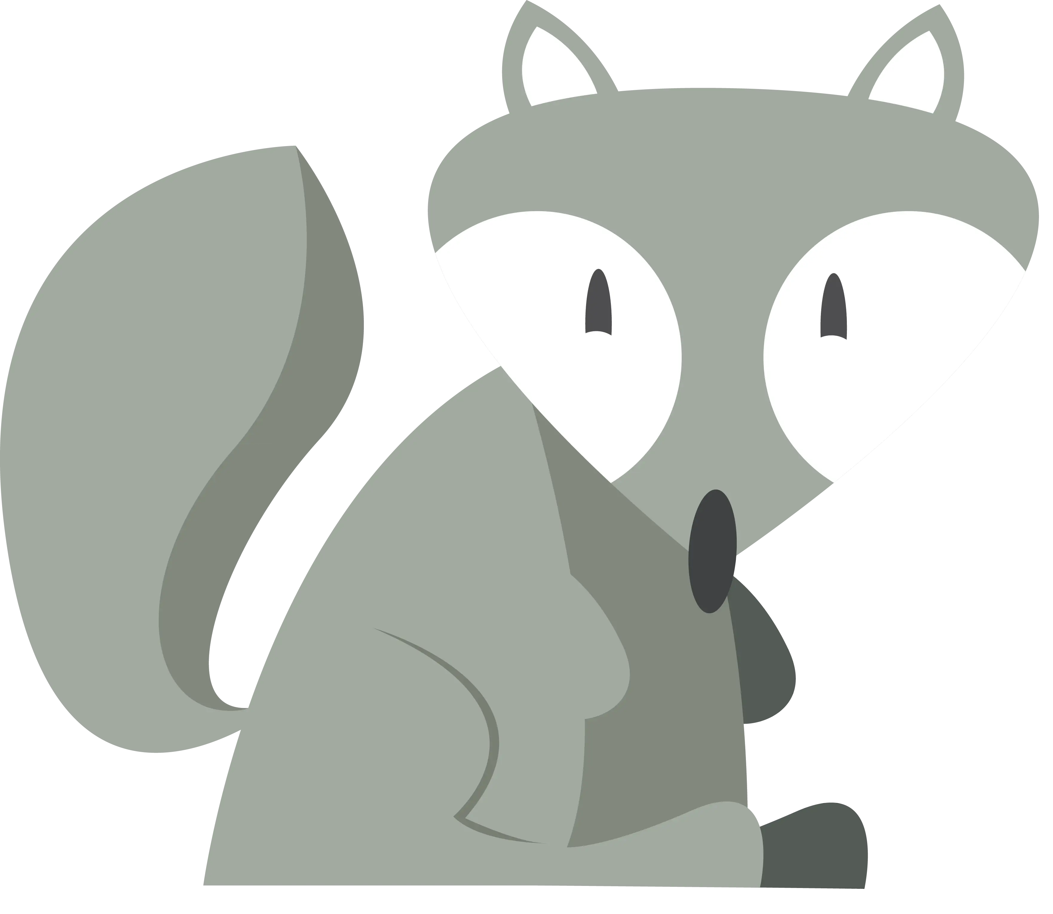 Cute Gray Fox Sitting