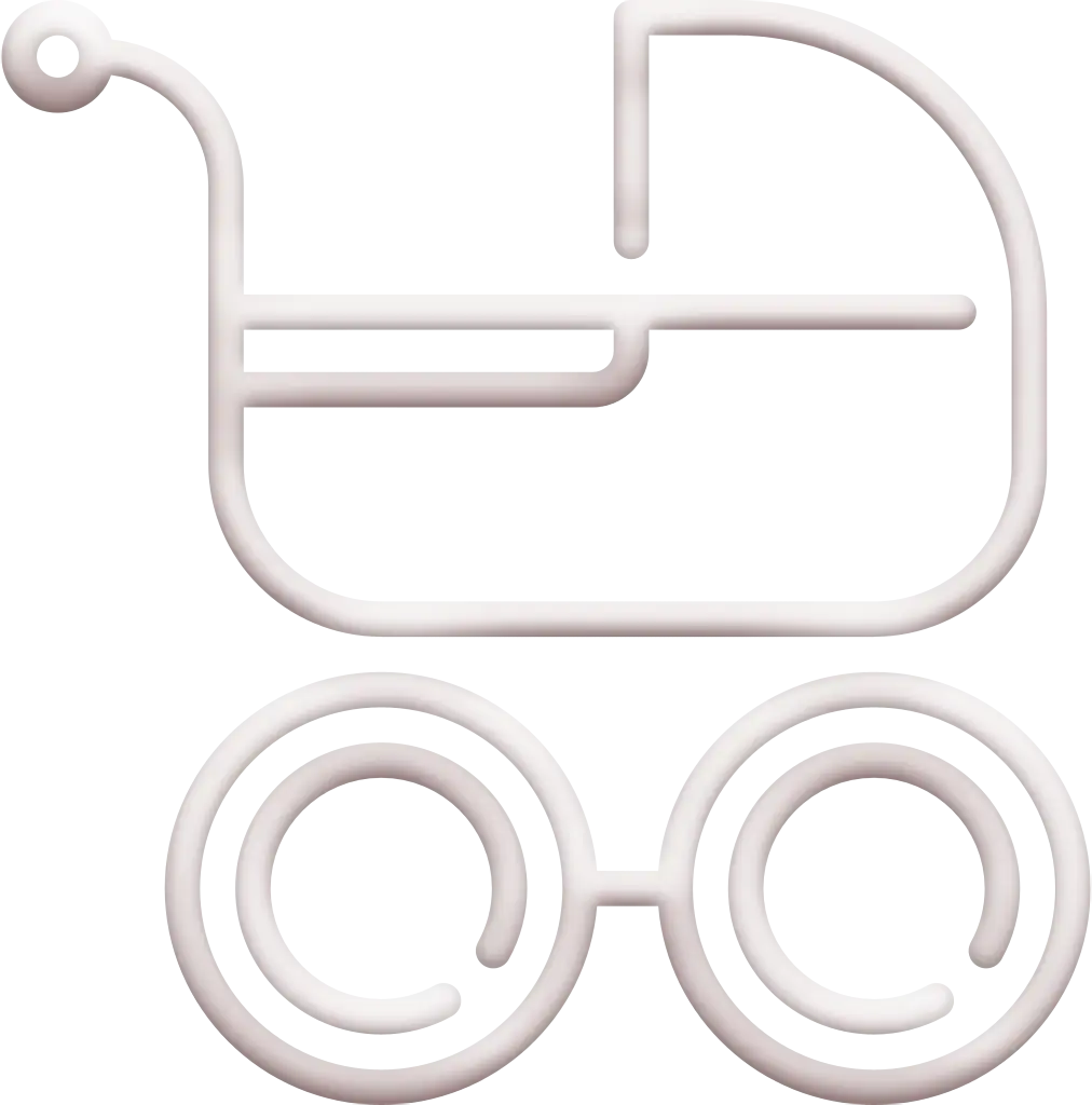 White Baby Stroller