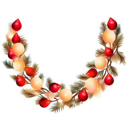 Colorful Christmas Garland with Ornaments