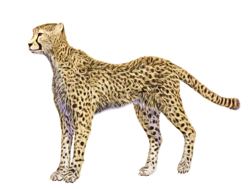 Elegant Cheetah Illustration in Side Profile
