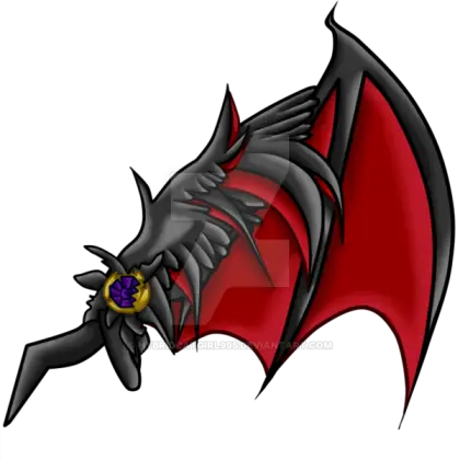 Black and Red Dragon Wing Fantasy Art