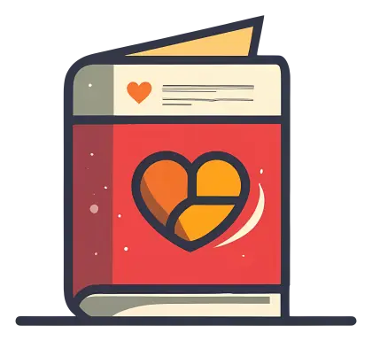 Red Book with Heart Illustration Design
