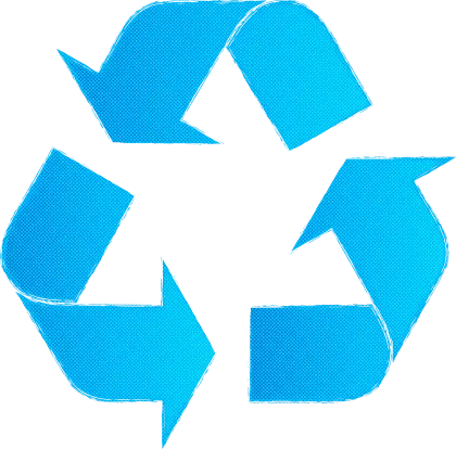 Blue Recycling Symbol Logo
