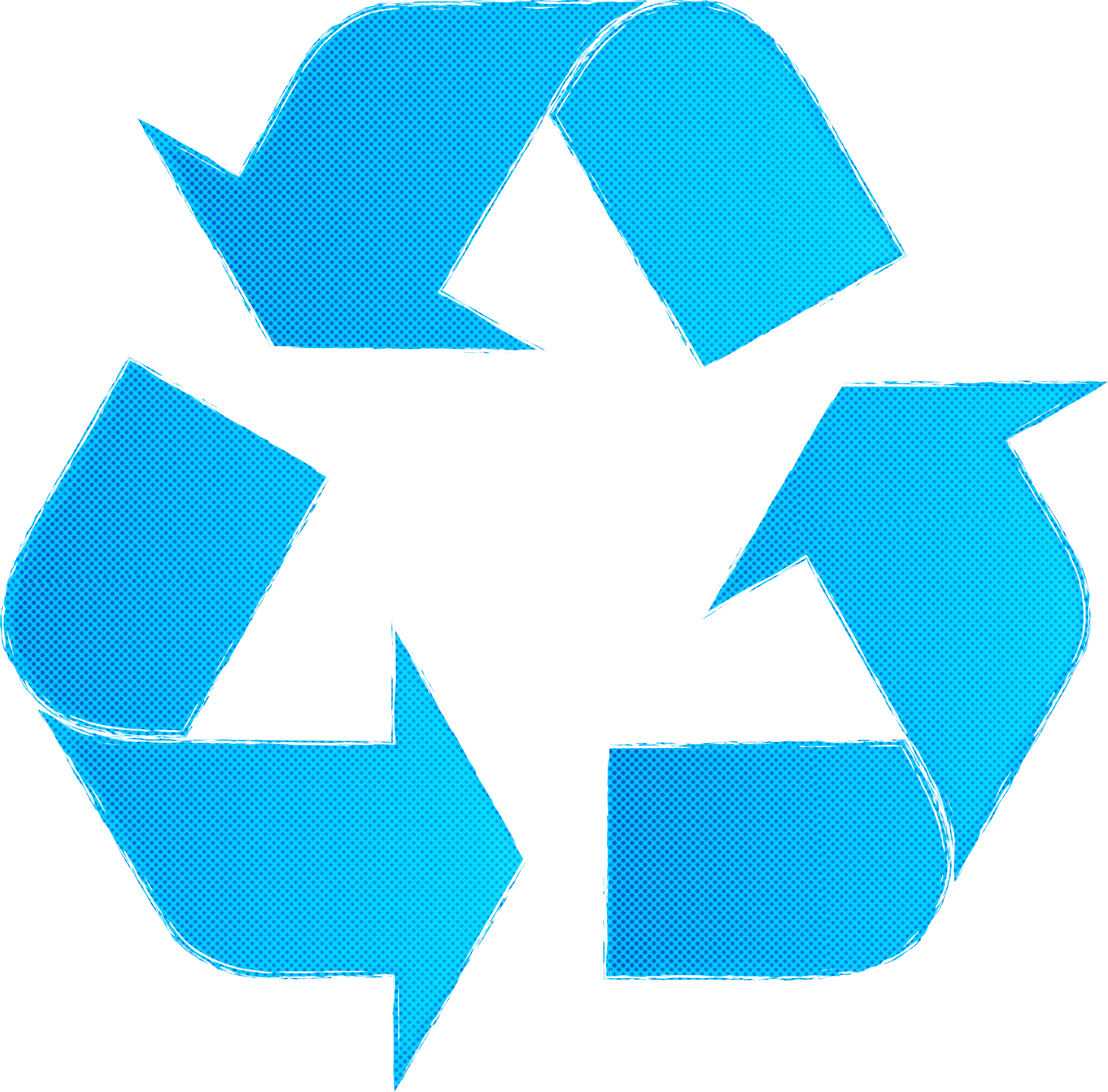 Blue Recycling Symbol Logo