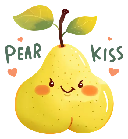 Cute Smiling Pear Illustration
