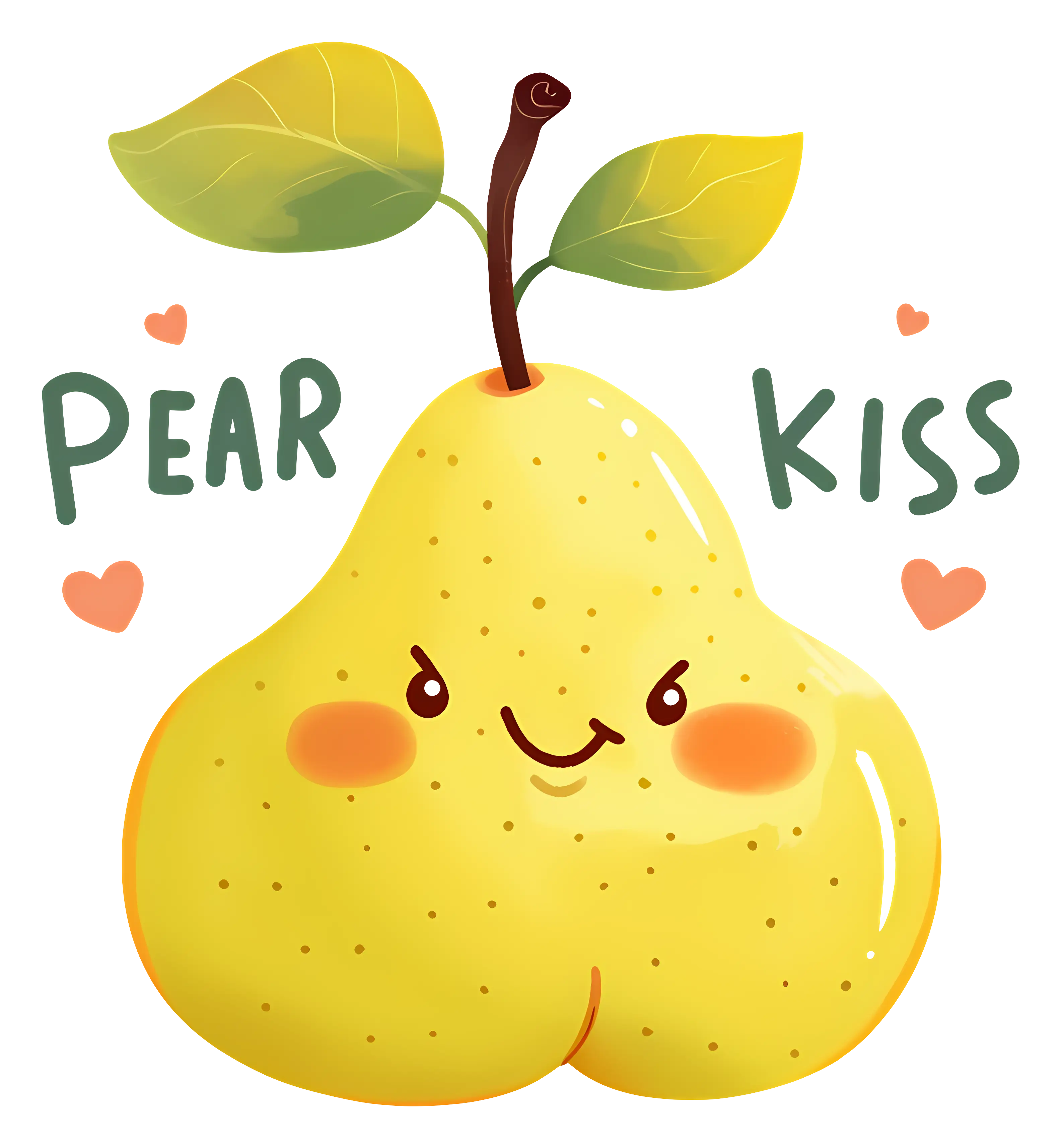Cute Smiling Pear Illustration