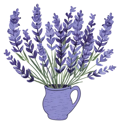 Beautiful Lavender Bouquet in a Purple Vase