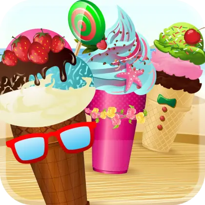 Colorful Ice Cream Cones with Toppings