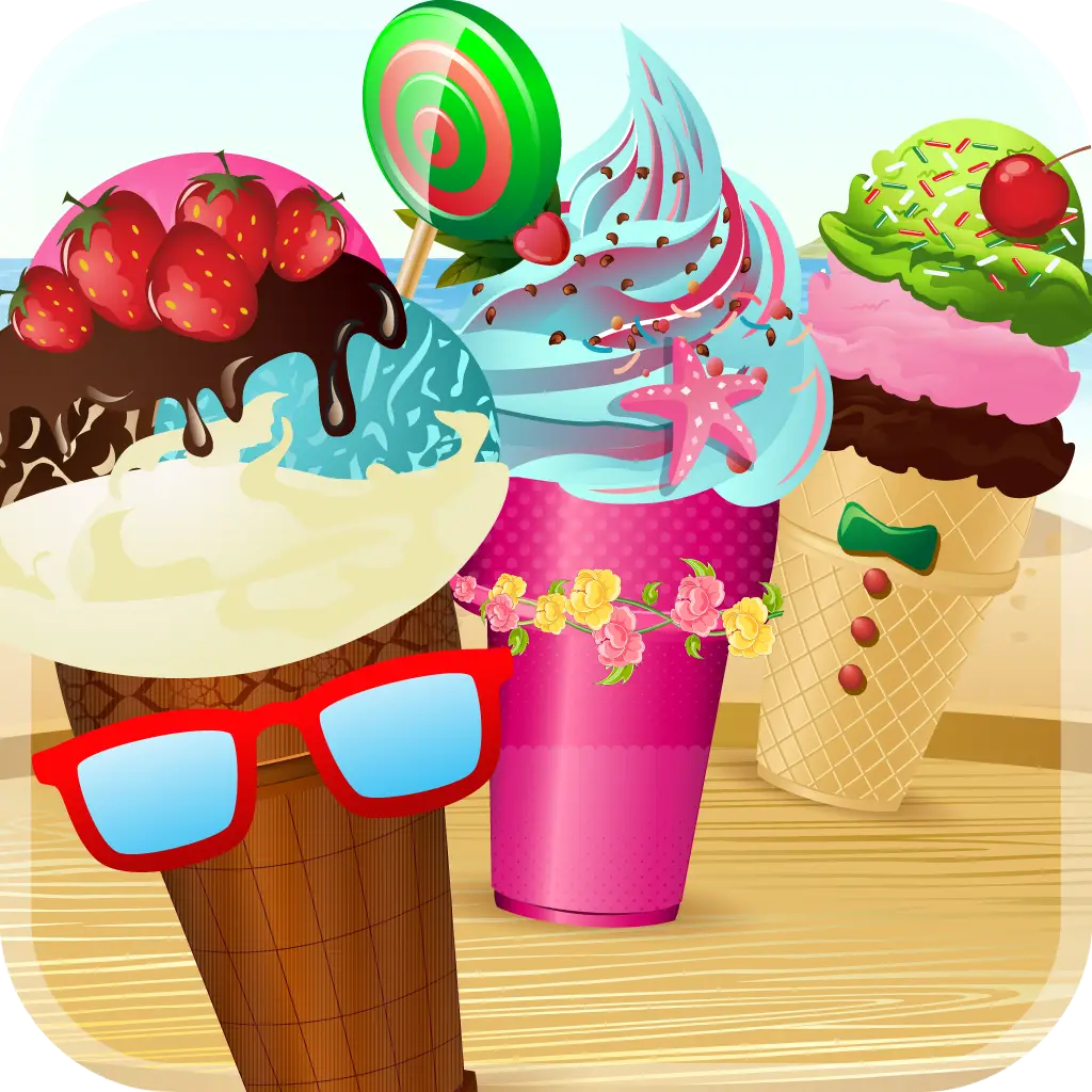 Colorful Ice Cream Cones with Toppings