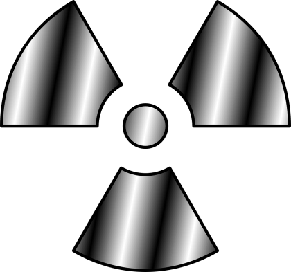 Radioactive Symbol Black and Metallic Logo