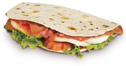 Flatbread Sandwich with Lettuce and Tomato Filling