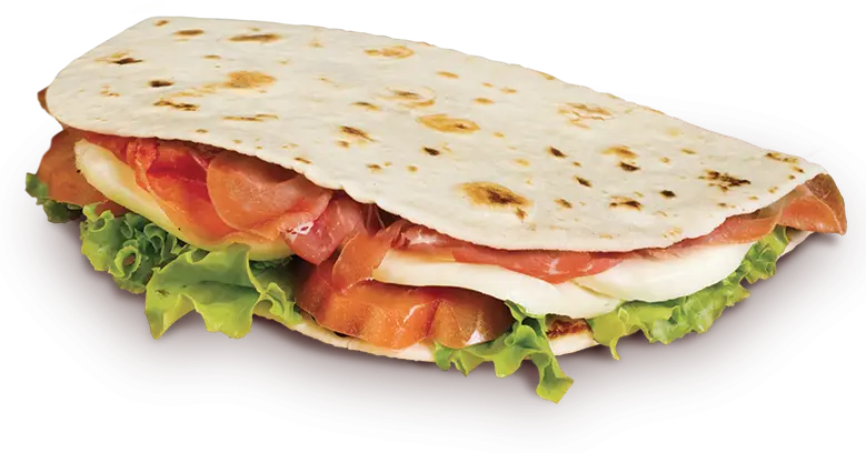 Flatbread Sandwich with Lettuce and Tomato Filling