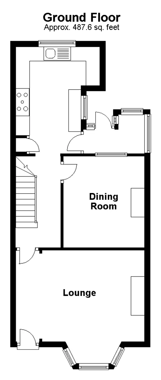 Ground Floor Plan with 487.6 sq. feet