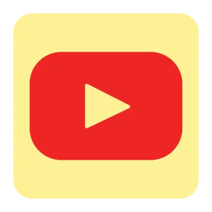 Red Play Button on Yellow Background