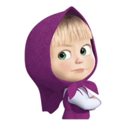 Cute Cartoon Girl in Purple Hood