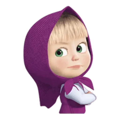 Cute Cartoon Girl in Purple Hood