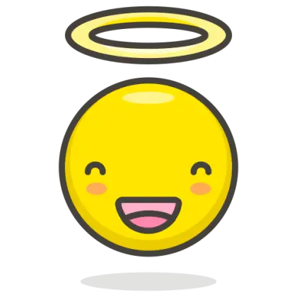 Happy Face Emoji with Halo