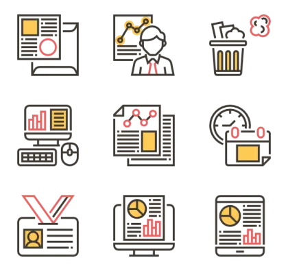 Business Icons Set for Digital Workflows