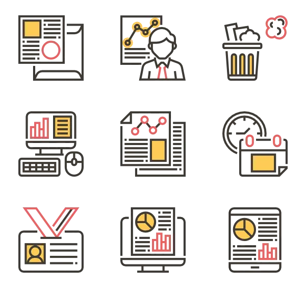 Business Icons Set for Digital Workflows