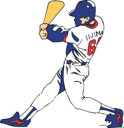 Baseball Player Swinging the Bat Illustration