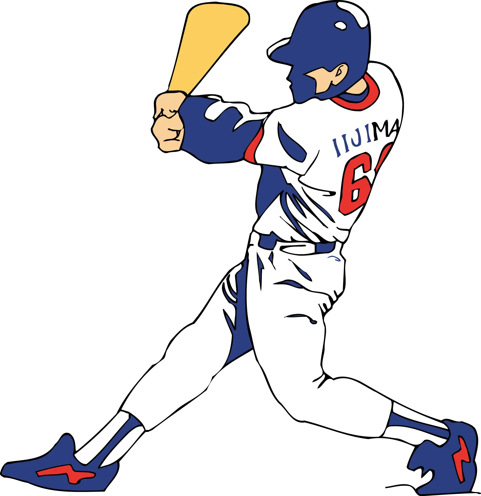 Baseball Player Swinging the Bat Illustration