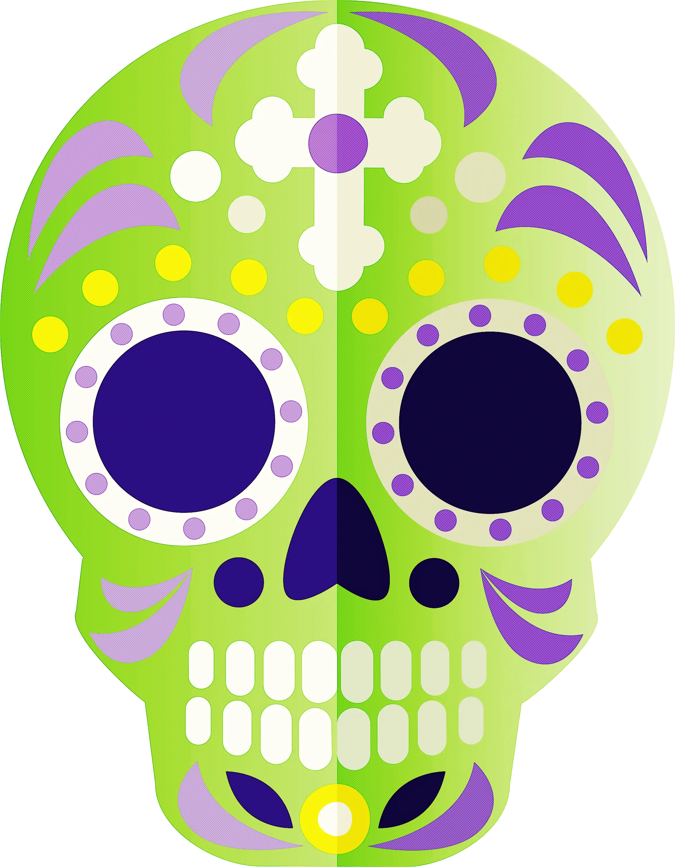 Green Sugar Skull for Day of the Dead