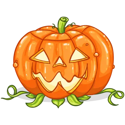 Carved Halloween Pumpkin with Spooky Face