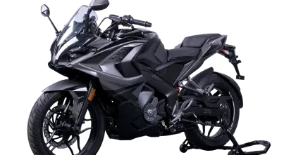 Black Sports Motorcycle Side View