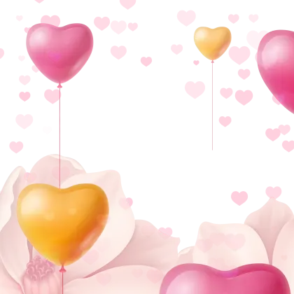 Heart-Shaped Balloons in Soft Colors