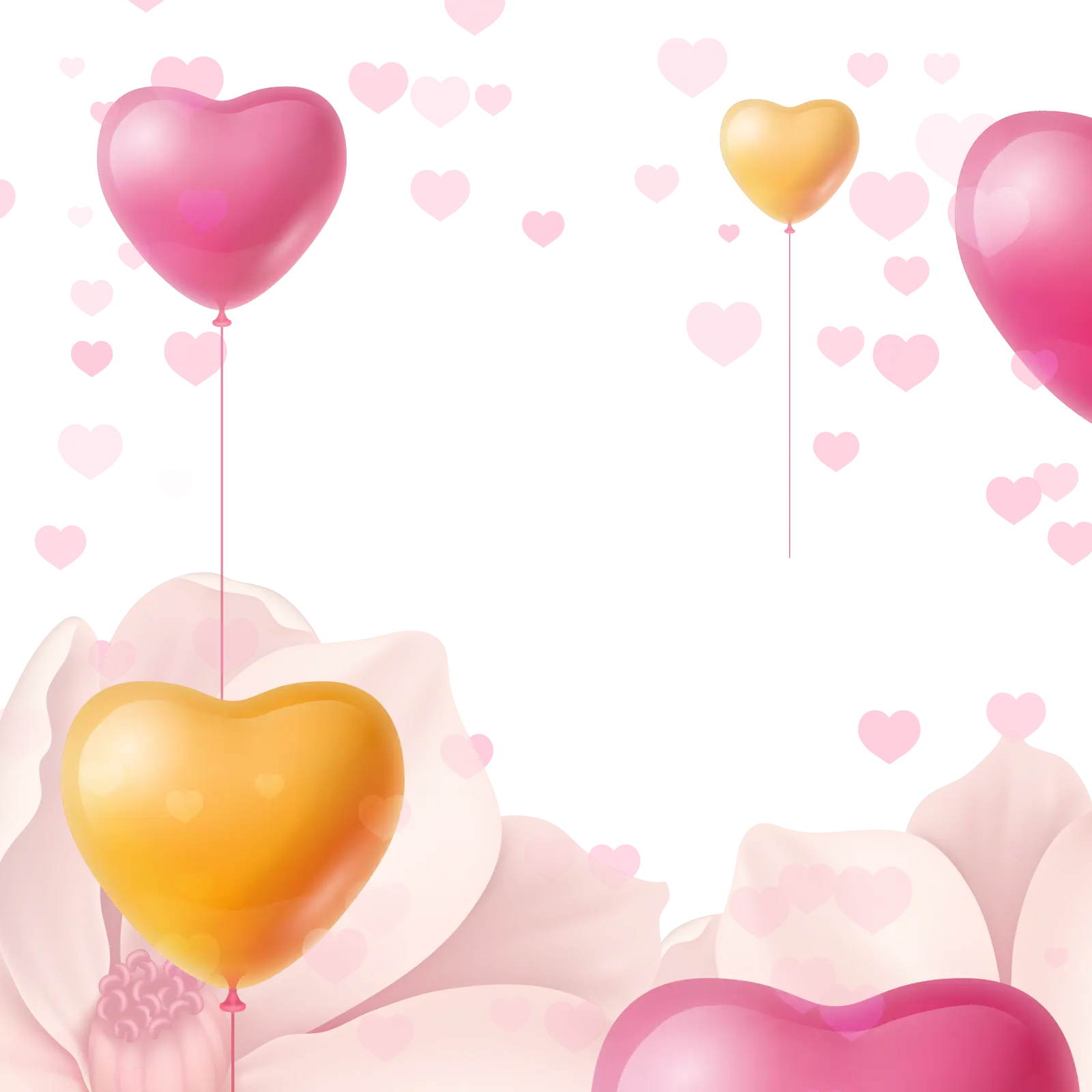 Heart-Shaped Balloons in Soft Colors