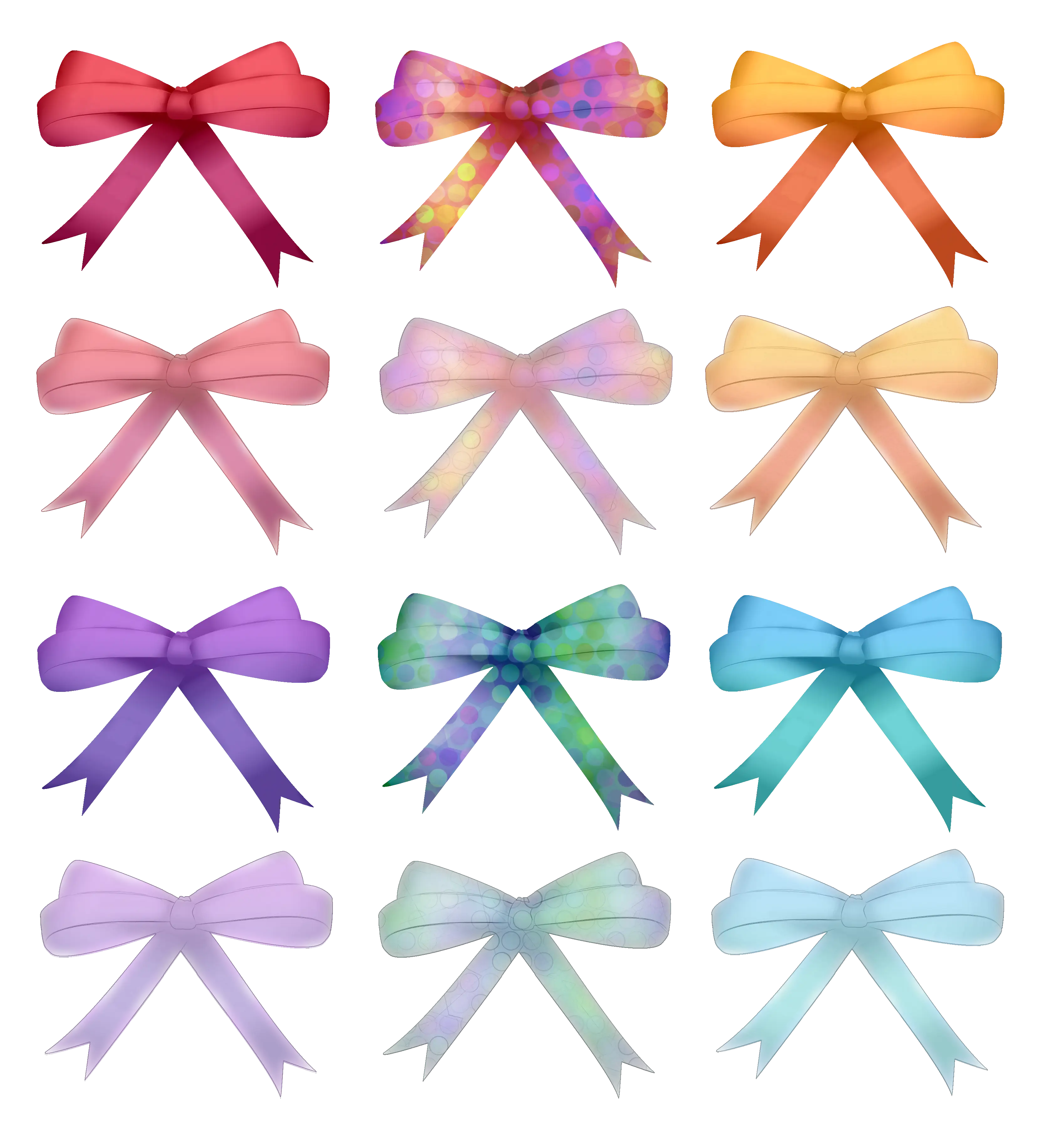 Colorful decorative bows